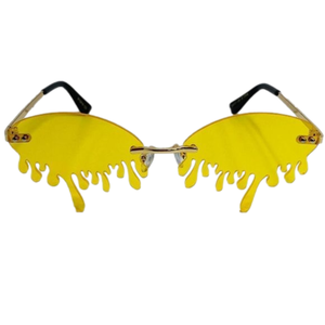 6071 | Yellow Rimless Drip Novelty Sunglasses